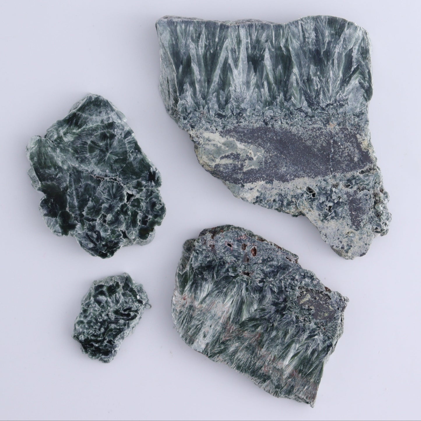 Seraphinite Slices Set of 7 - Expert Wholesale and Supplier of Wholesale Crystals & Bulk Gemstones, ["Seraphinite","Slices and Slabs"]