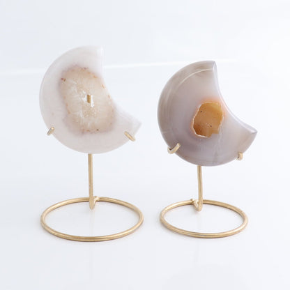 Agate Moons with Stand Set of 5