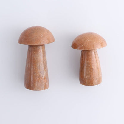 Peach Moonstone Mushrooms Set of 6