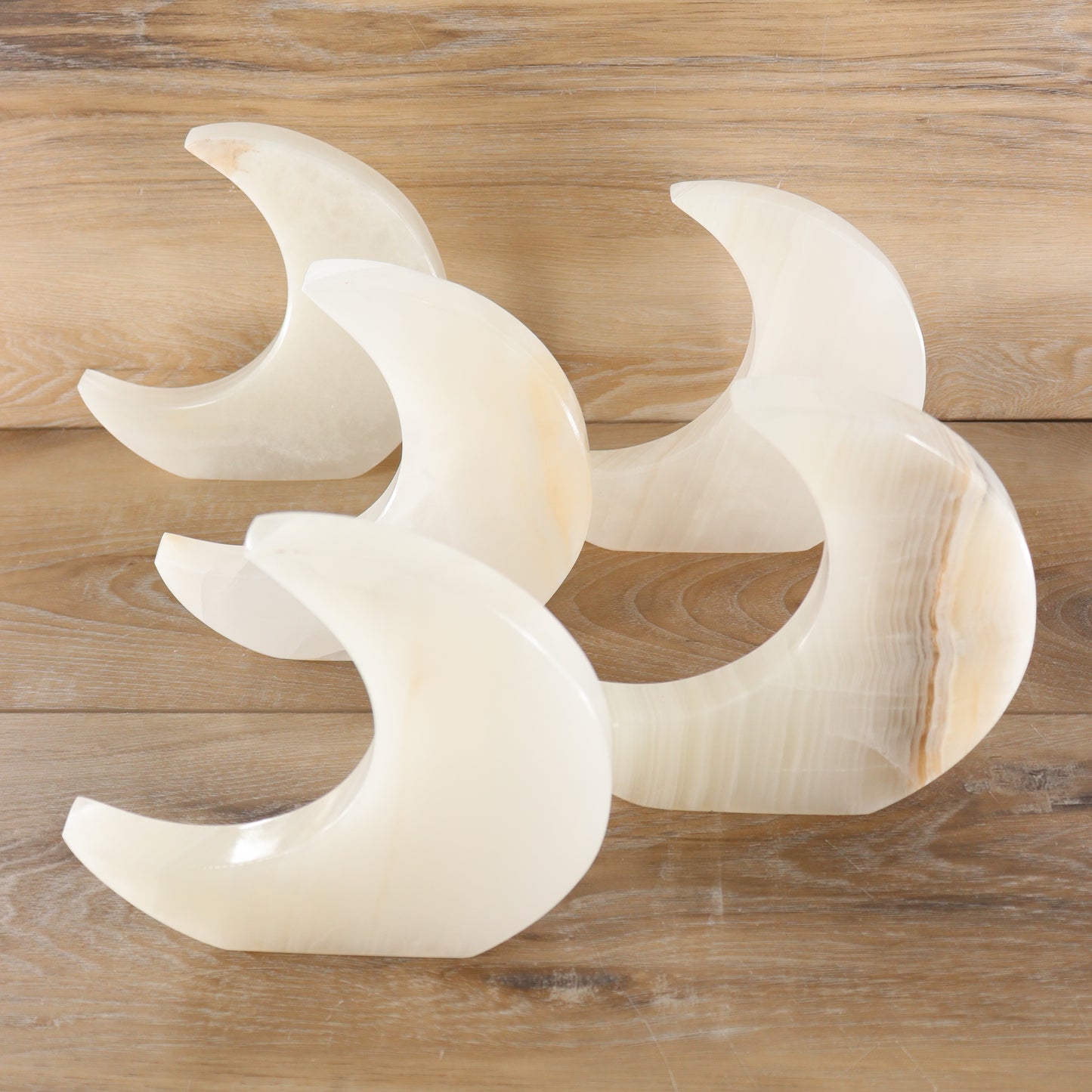 White Onyx Moons Set of 5 - Expert Wholesale and Supplier of Wholesale Crystals & Bulk Gemstones, []