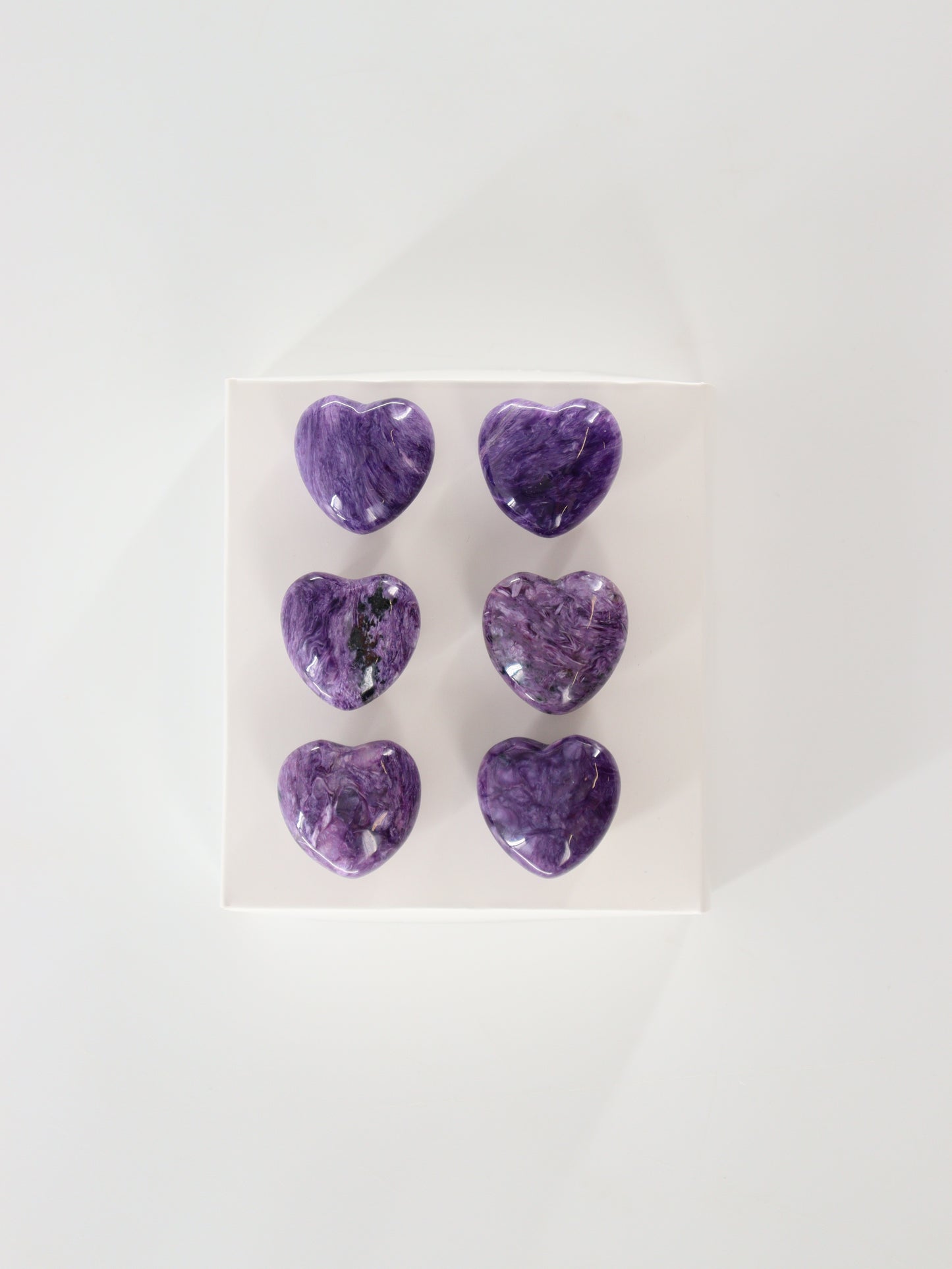 Charoite Hearts Set of 6 - Expert Wholesale and Supplier of Wholesale Crystals & Bulk Gemstones, []