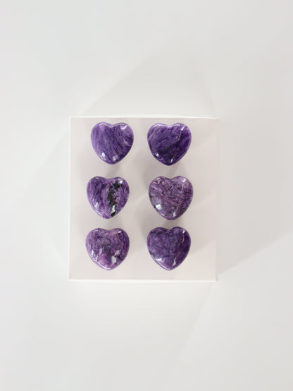 Charoite Hearts Set of 6 - Expert Wholesale and Supplier of Wholesale Crystals & Bulk Gemstones, []