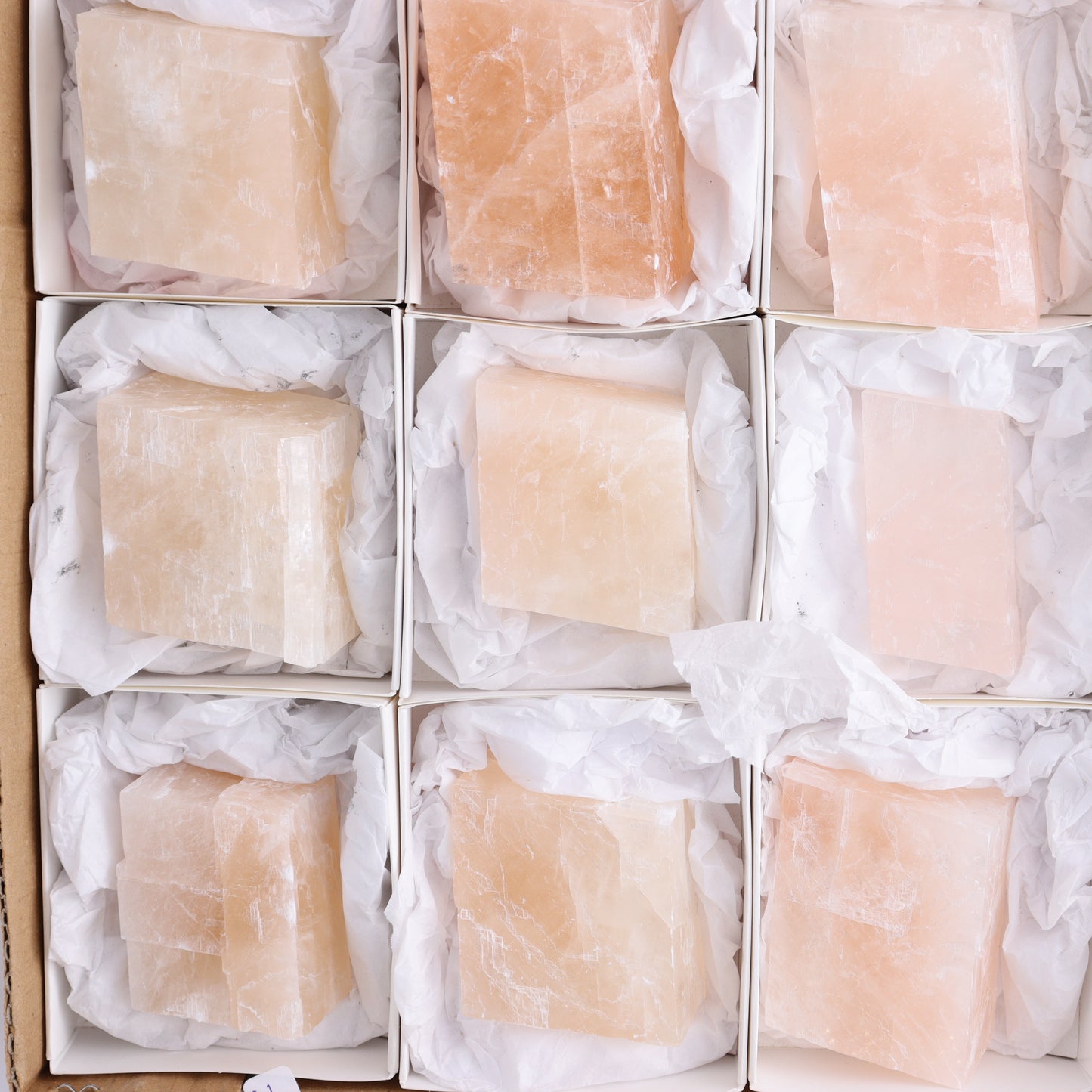Optical Calcite Set of 12 - Expert Wholesale and Supplier of Wholesale Crystals & Bulk Gemstones, ["Calcite","Freeform","Freeforms","Mexico"]