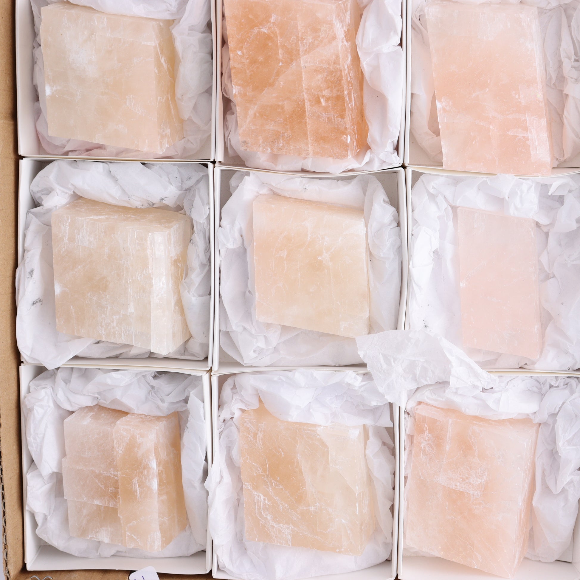 Optical Calcite Set of 12 - Expert Wholesale and Supplier of Wholesale Crystals & Bulk Gemstones, ["Calcite","Freeform","Freeforms","Mexico"]