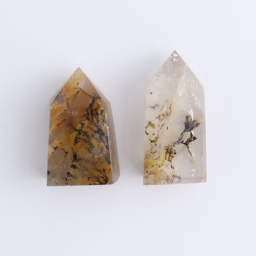 Dendritic Golden Healer Quartz Towers Set of 10