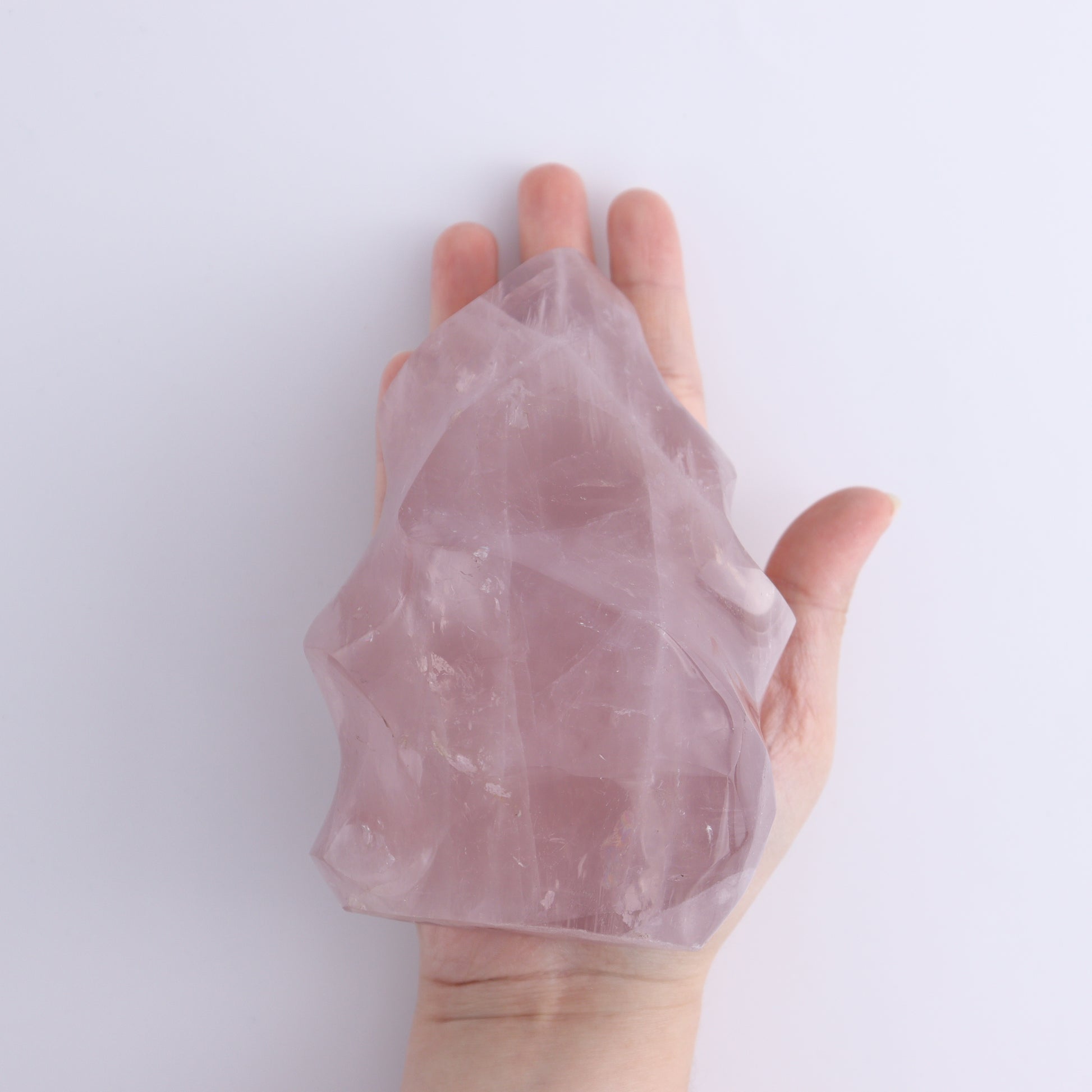 Rose Quartz Flames Set of 2 - Expert Wholesale and Supplier of Wholesale Crystals & Bulk Gemstones, ["flames","Madagascar","Quartz","Rose Quartz"]