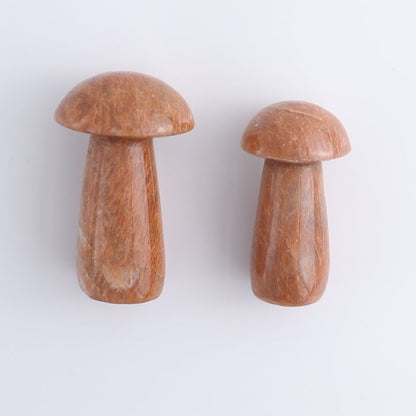 Peach Moonstone Mushrooms Set of 6
