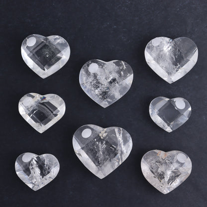 Clear Quartz Mixed Hearts & Hexagon Set of 18 - Expert Wholesale and Supplier of Wholesale Crystals & Bulk Gemstones, ["Brazil","Clear Quartz","Hearts","Hexagon","Quartz"]