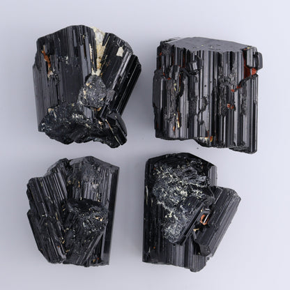 Black Tourmaline Roughs Set of 4 - Expert Wholesale and Supplier of Wholesale Crystals & Bulk Gemstones, ["Black Tourmaline","Madagascar","Rough","Tourmaline"]