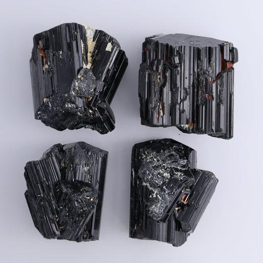 Black Tourmaline Roughs Set of 4 - Expert Wholesale and Supplier of Wholesale Crystals & Bulk Gemstones, ["Black Tourmaline","Madagascar","Rough","Tourmaline"]