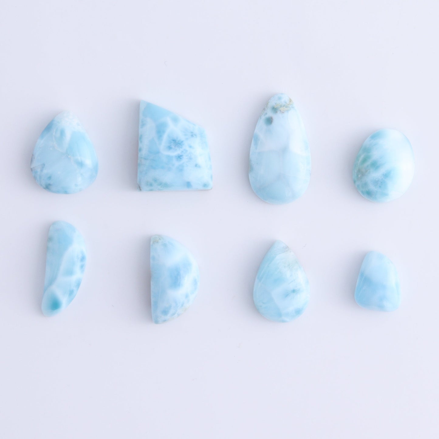 Larmiar Cabs Set of 8 - Expert Wholesale and Supplier of Wholesale Crystals & Bulk Gemstones, ["Cabs","Freeform","Freeforms","Larimar"]