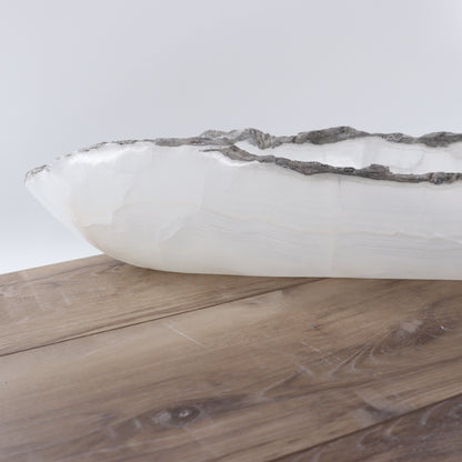 Mexican Onyx/Calcite Canoe Bowl