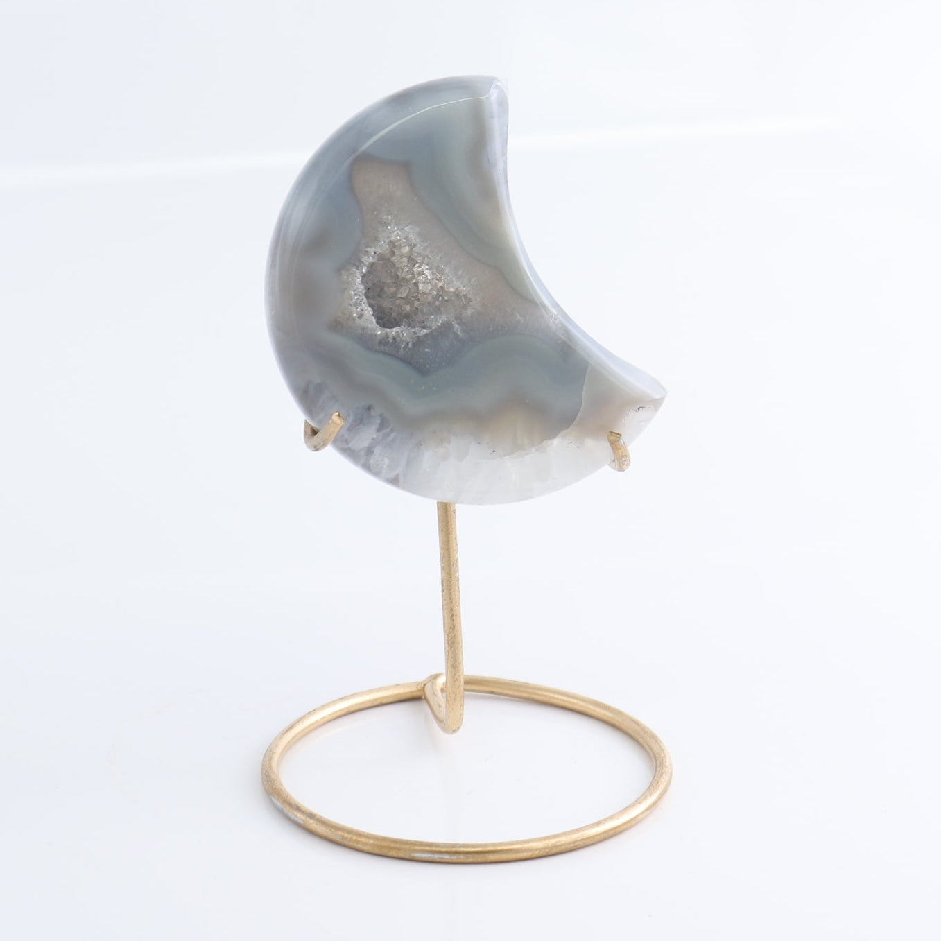 Agate Moons with Stand Set of 5