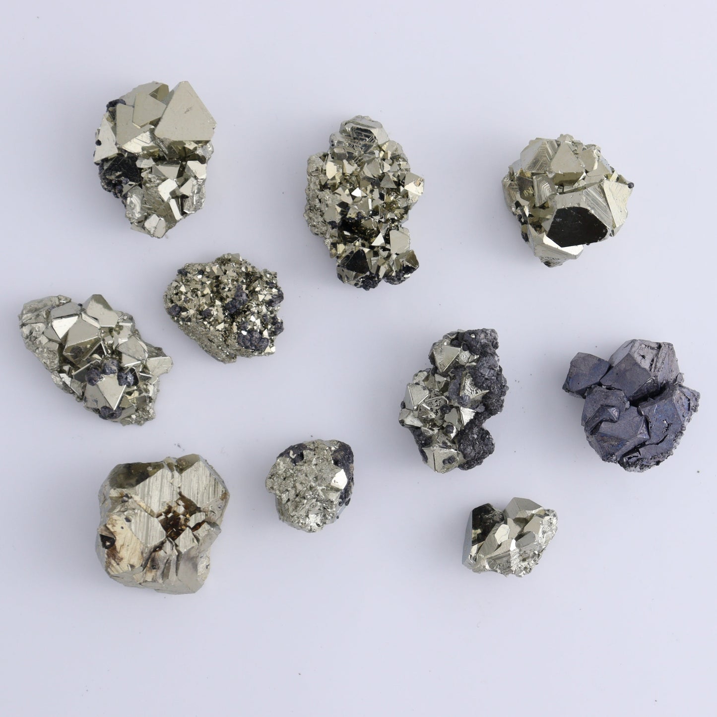 Octahedral Pyrite Clusters Set of 30 - Expert Wholesale and Supplier of Wholesale Crystals & Bulk Gemstones, ["Clusters","Octahedral Pyrite","Peru","Pyrite"]