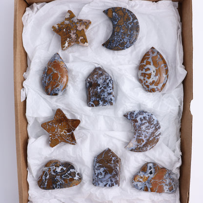 Brecciated Jasper Moons, Stars, Towers, Clouds, and Flames Set of 10 - Expert Wholesale and Supplier of Wholesale Crystals & Bulk Gemstones, ["Brecciated Jasper","Clouds","flames","Indonesia","moons","stars","Towers"]