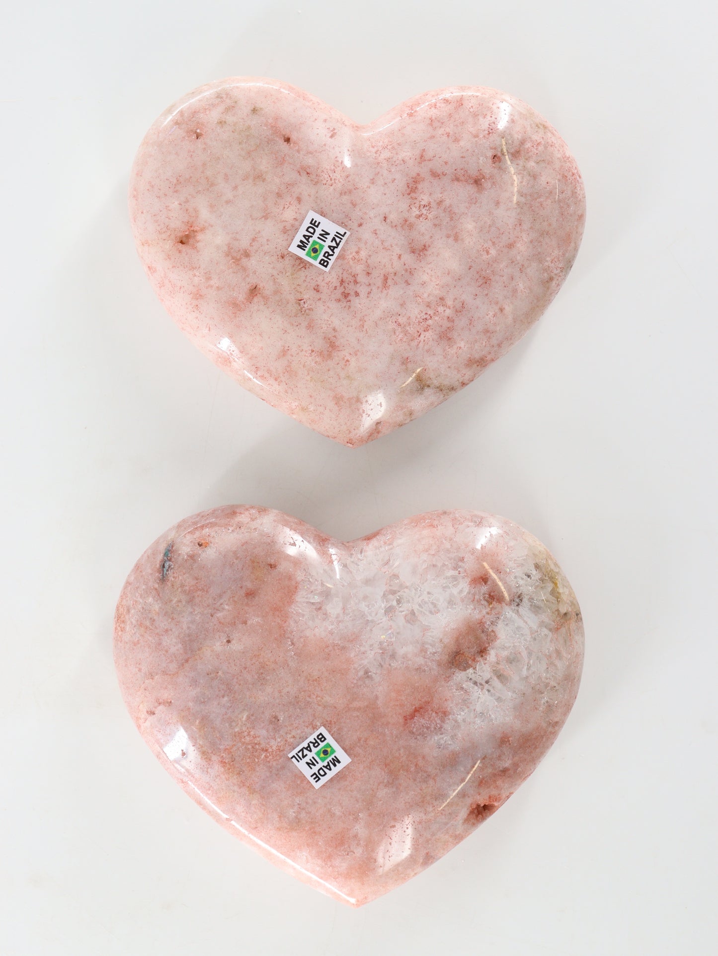 Pink Amethyst Heart Set of 2