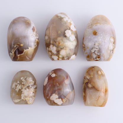 Flower Agate Freeforms Set of 6 - Expert Wholesale and Supplier of Wholesale Crystals & Bulk Gemstones, ["Flower Agate","Freeforms","Madagascar"]