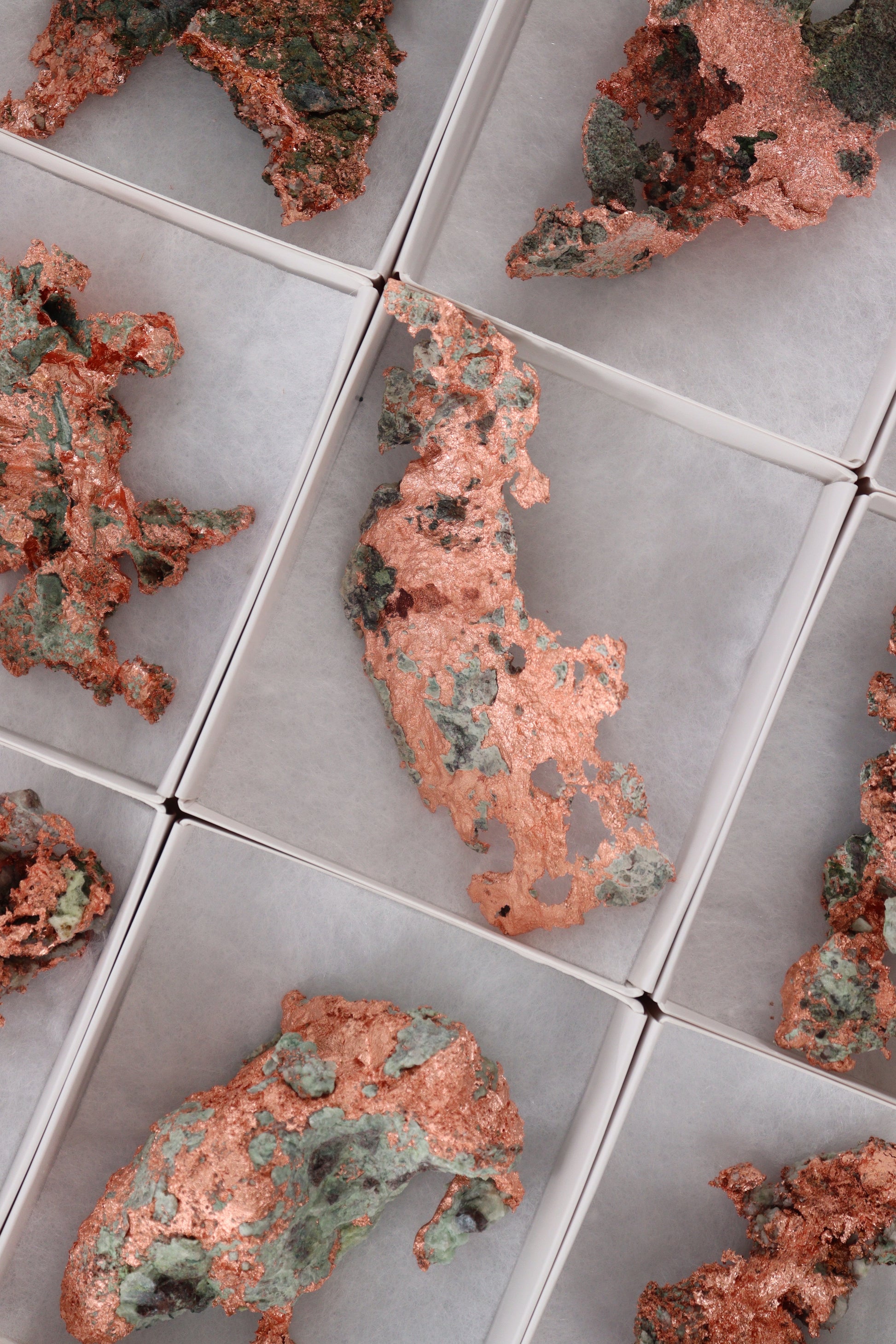 Native Copper 12pc Flat from Michigan - Expert Supplier of Wholesale Crystals & Bulk Gemstones