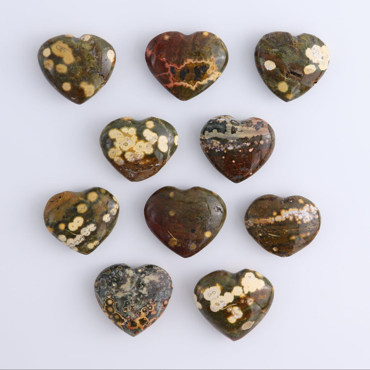 Ocean Jasper Hearts Set of 10