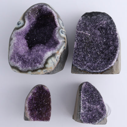 Uruguay Amethyst Set of 4 - Expert Wholesale and Supplier of Wholesale Crystals & Bulk Gemstones, ["Amethyst","Cut Base","Uruguay"]