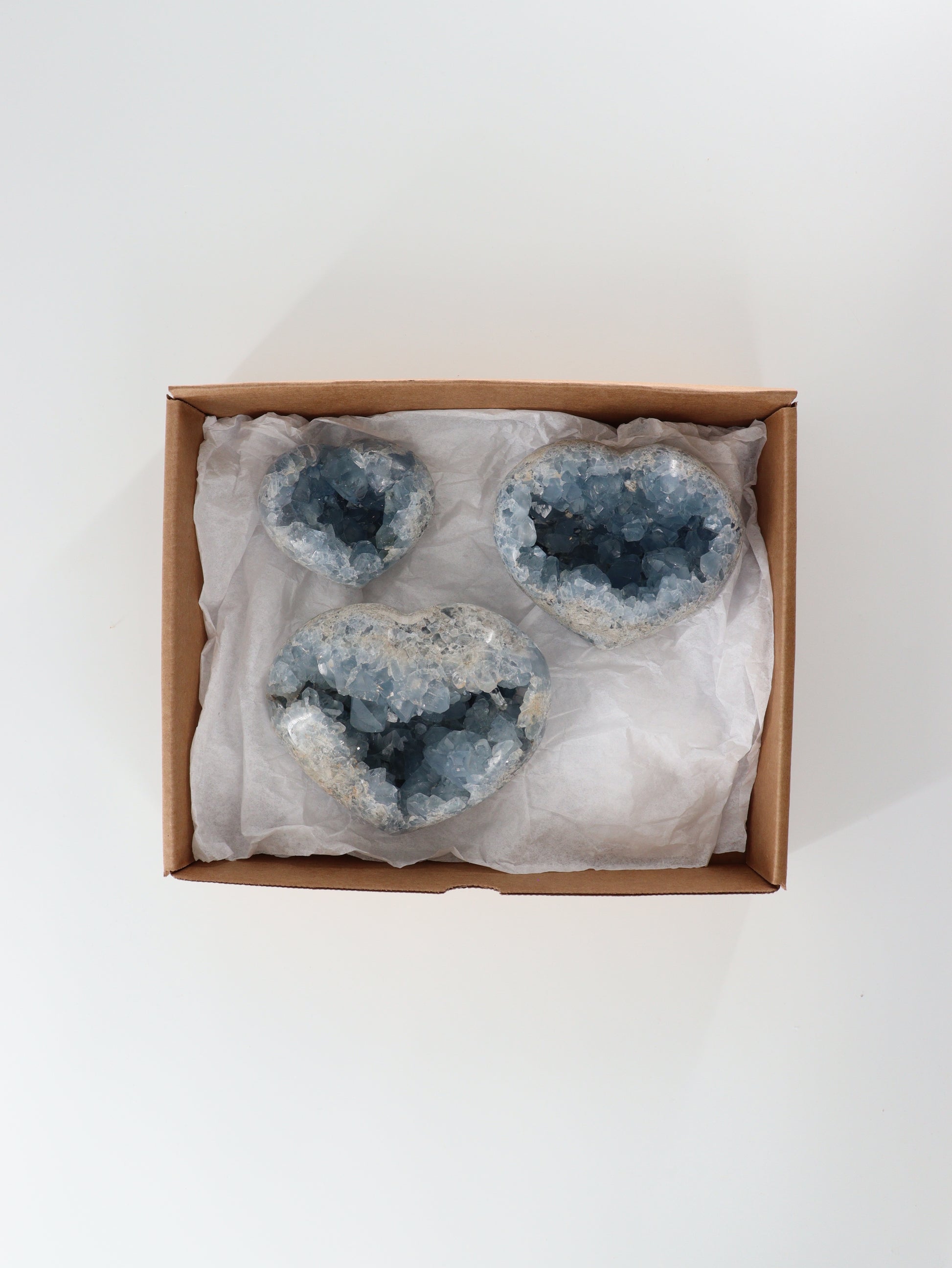 Celestite Hearts Set of 3 - Expert Wholesale and Supplier of Wholesale Crystals & Bulk Gemstones, []