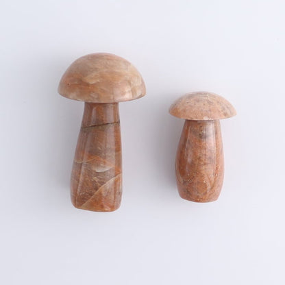 Peach Moonstone Mushrooms Set of 6