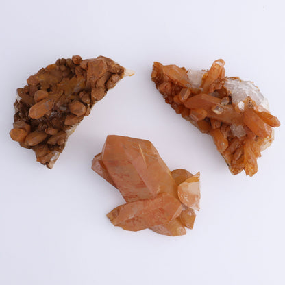 Tangerine Quartz Clusters Set of 12 - Expert Wholesale and Supplier of Wholesale Crystals & Bulk Gemstones, ["Clusters","Quartz","Tangerine Quartz"]