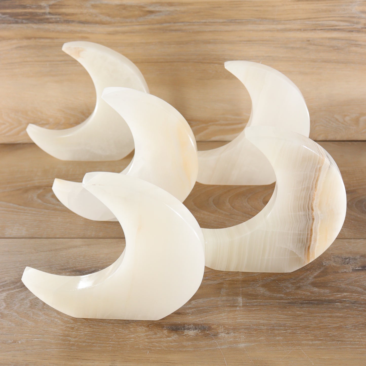 White Onyx Moons Set of 5 - Expert Wholesale and Supplier of Wholesale Crystals & Bulk Gemstones, []