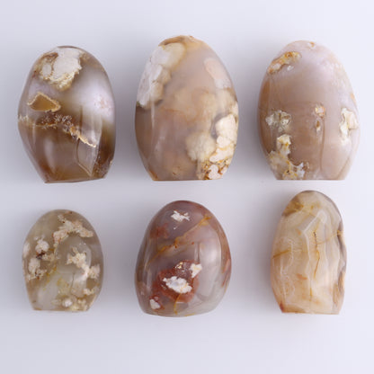 Flower Agate Freeforms Set of 6 - Expert Wholesale and Supplier of Wholesale Crystals & Bulk Gemstones, ["Flower Agate","Freeforms","Madagascar"]