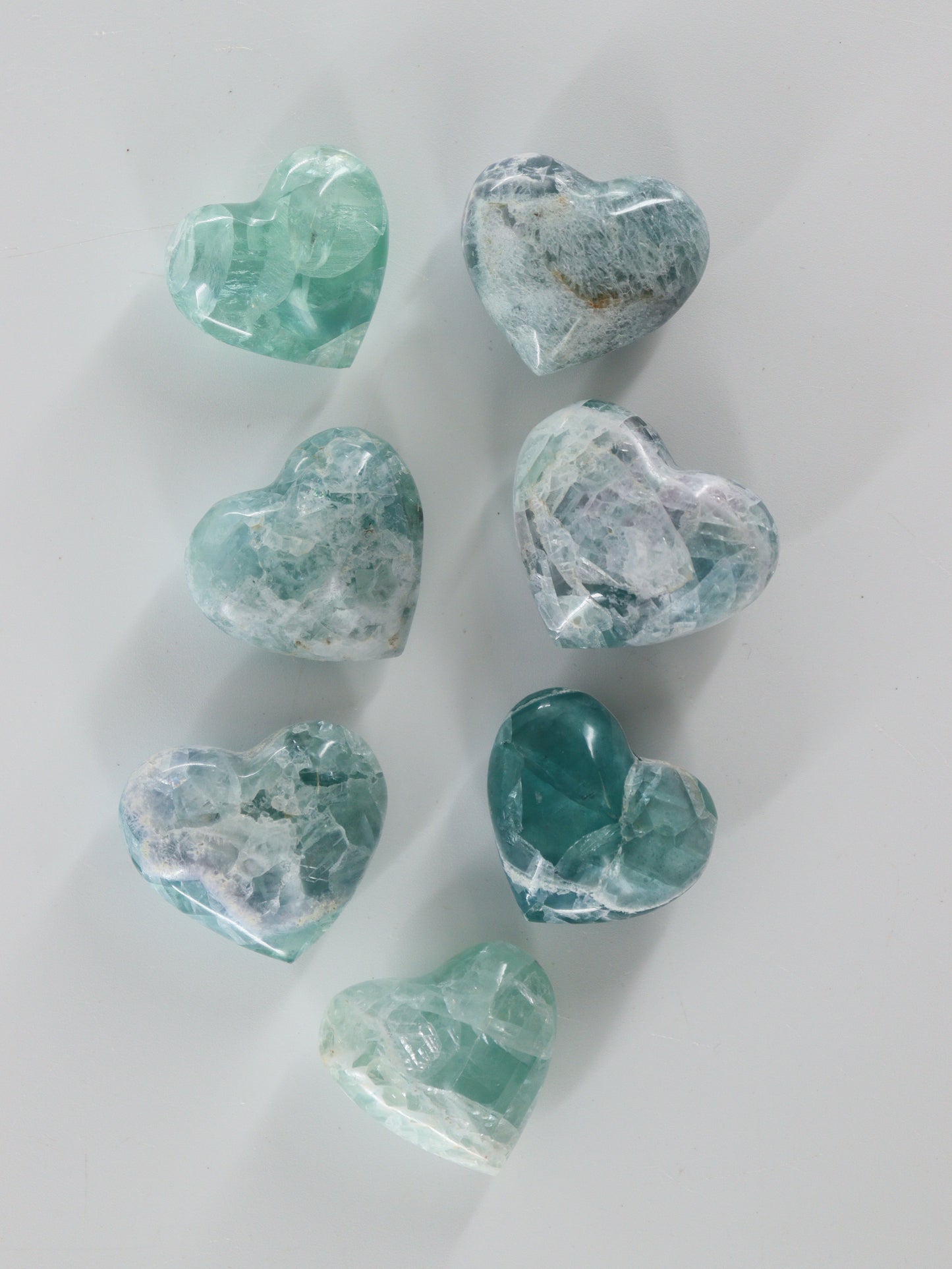 Fluorite Hearts Set of 7 - Expert Wholesale and Supplier of Wholesale Crystals & Bulk Gemstones, []