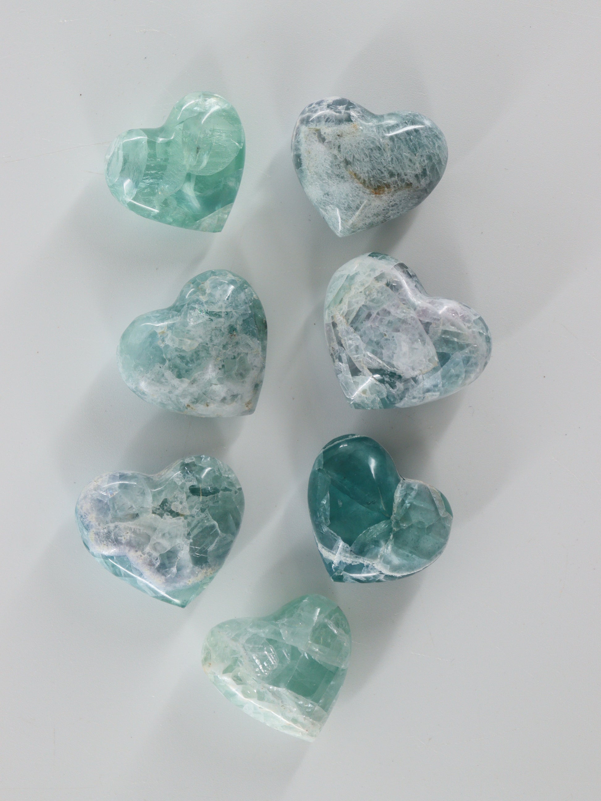 Fluorite Hearts Set of 7 - Expert Wholesale and Supplier of Wholesale Crystals & Bulk Gemstones, []