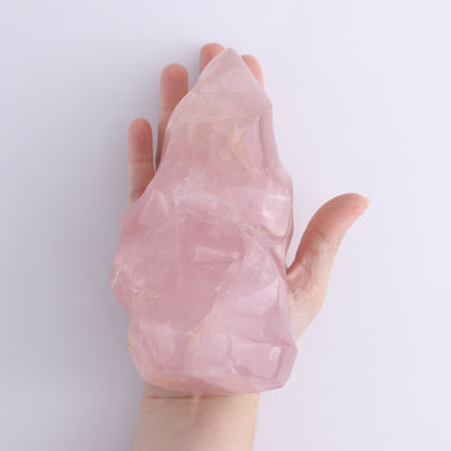 Rose Quartz Flames Set of 2 - Expert Wholesale and Supplier of Wholesale Crystals & Bulk Gemstones, ["flames","Madagascar","Quartz","Rose Quartz"]