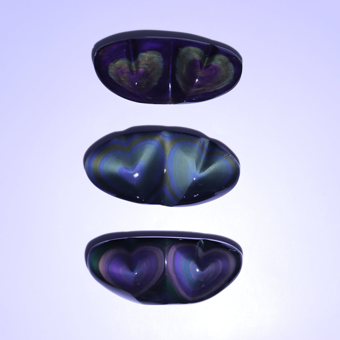 Rainbow Obsidian Heart Pairs Set of 3 - Expert Wholesale and Supplier of Wholesale Crystals & Bulk Gemstones, ["Hearts","Mexico","Obsidian","Rainbow Obsidian"]