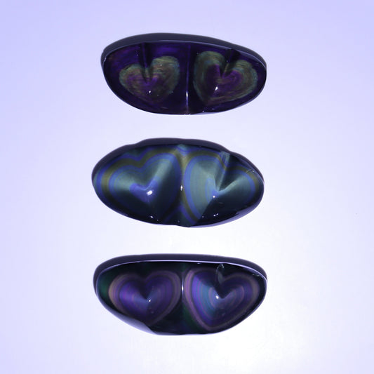 Rainbow Obsidian Heart Pairs Set of 3 - Expert Wholesale and Supplier of Wholesale Crystals & Bulk Gemstones, ["Hearts","Mexico","Obsidian","Rainbow Obsidian"]