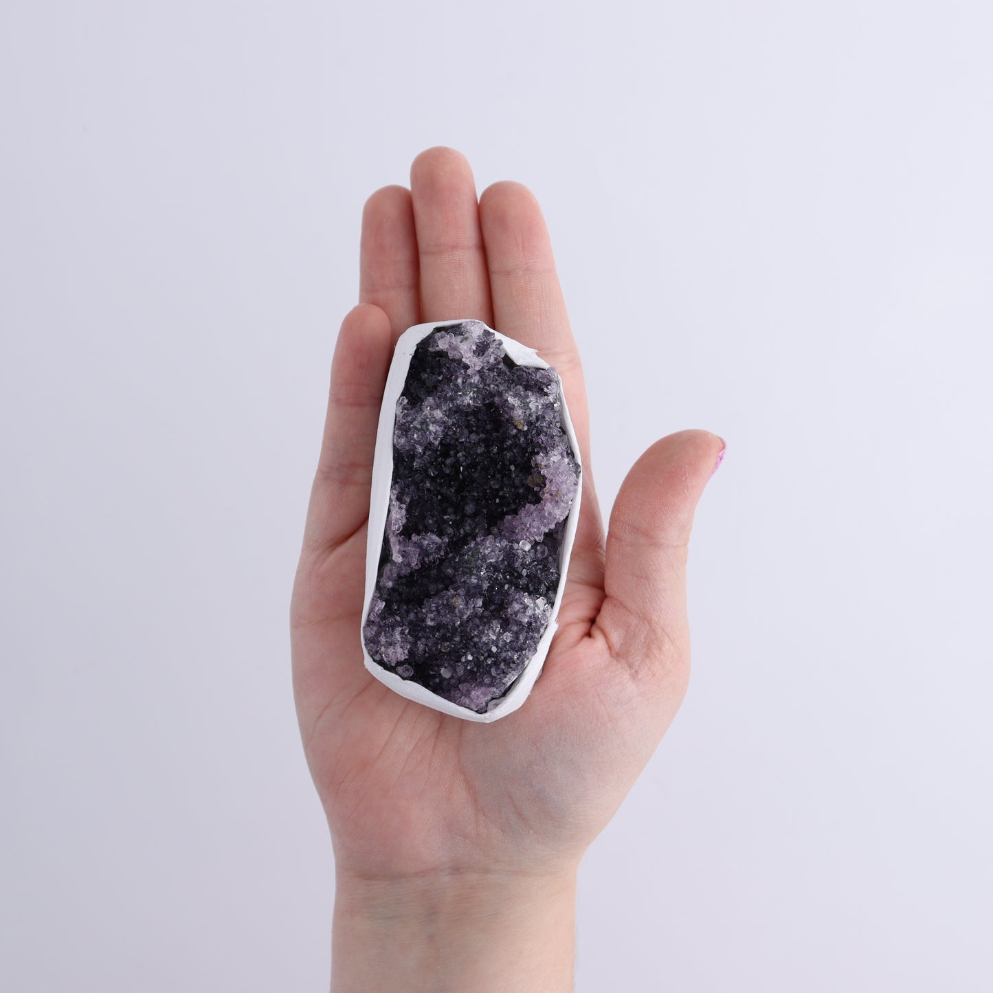 Uruguay Amethyst Clusters with Formations Flat of 13 - Expert Wholesale and Supplier of Wholesale Crystals & Bulk Gemstones, ["Amethyst","Calcite","Clusters","Formations","Uruguay"]