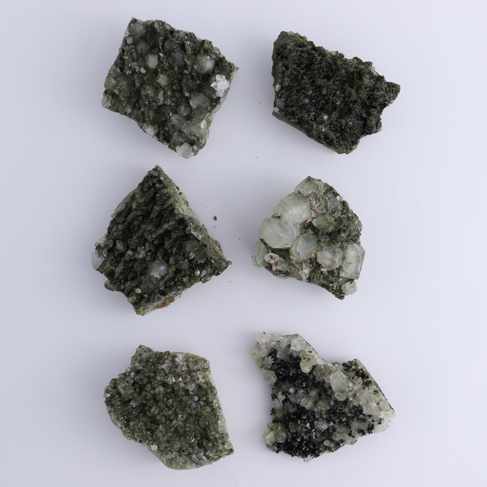Epidote Flat Set of 6 - Expert Wholesale and Supplier of Wholesale Crystals & Bulk Gemstones, ["epidote","flat","Flats"]