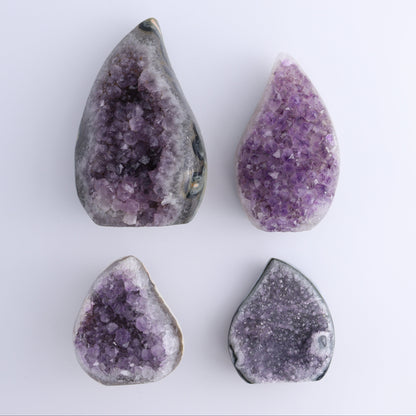 Uruguay Druzy Amethyst Flames Set of 4 - Expert Wholesale and Supplier of Wholesale Crystals & Bulk Gemstones, ["Amethyst","flames","Uruguay"]
