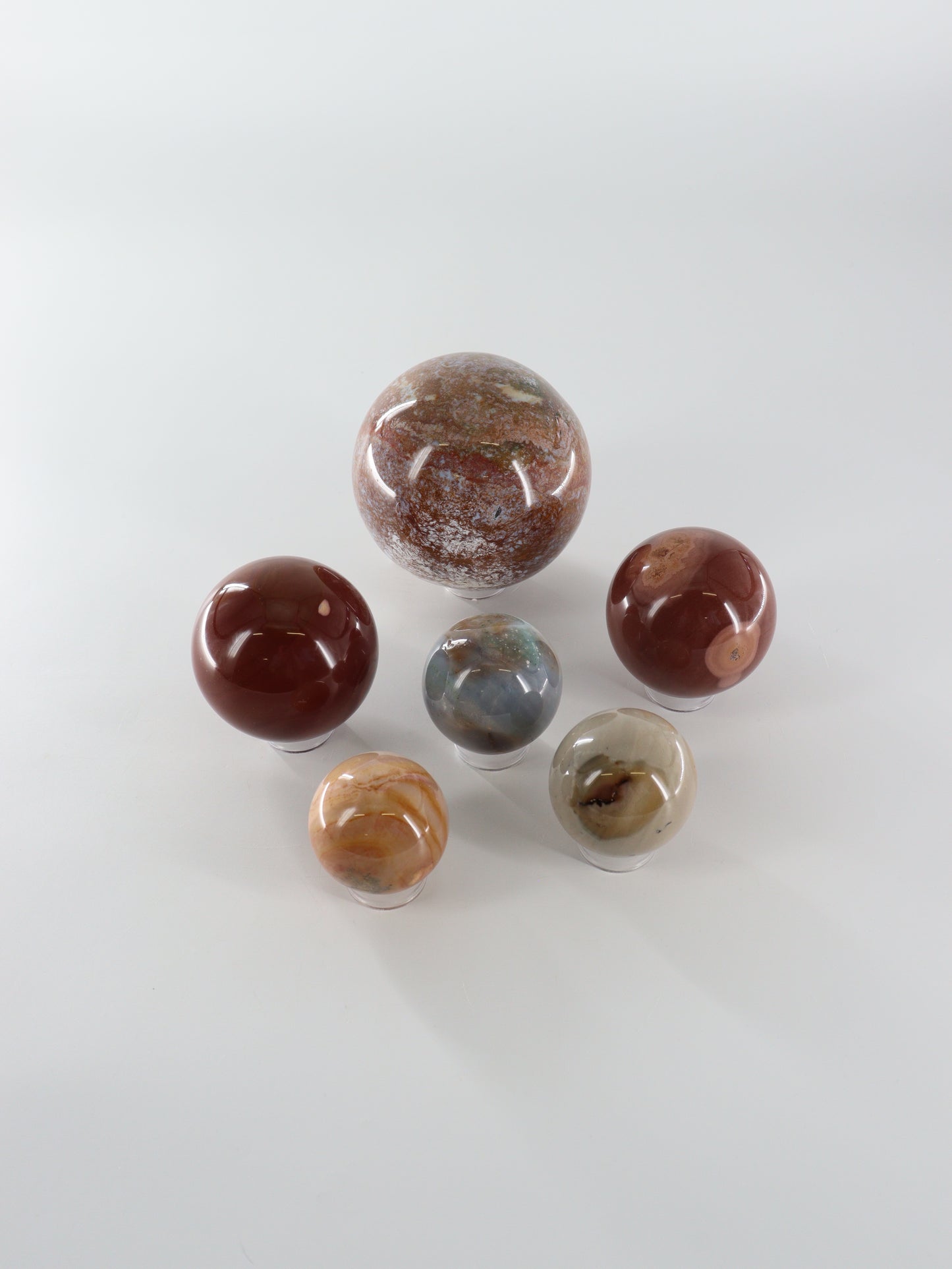 Fancy Jasper Spheres Set of 6 - Expert Wholesale and Supplier of Wholesale Crystals & Bulk Gemstones, []
