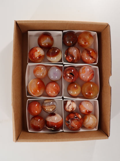 Carnelian Spheres Set of 23