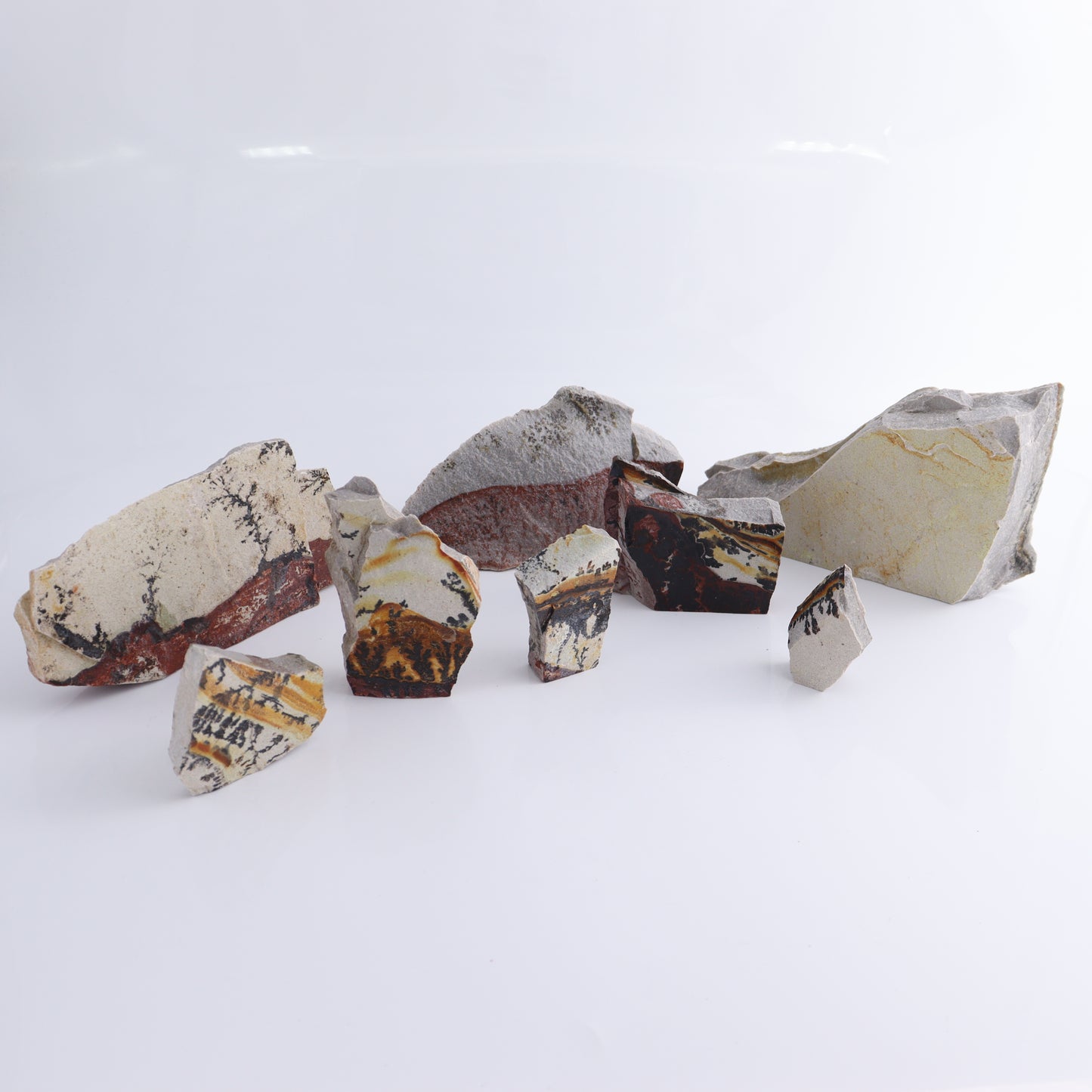 Dendrites Flat Set of 8 - Expert Wholesale and Supplier of Wholesale Crystals & Bulk Gemstones, ["Dendrite","Flats"]