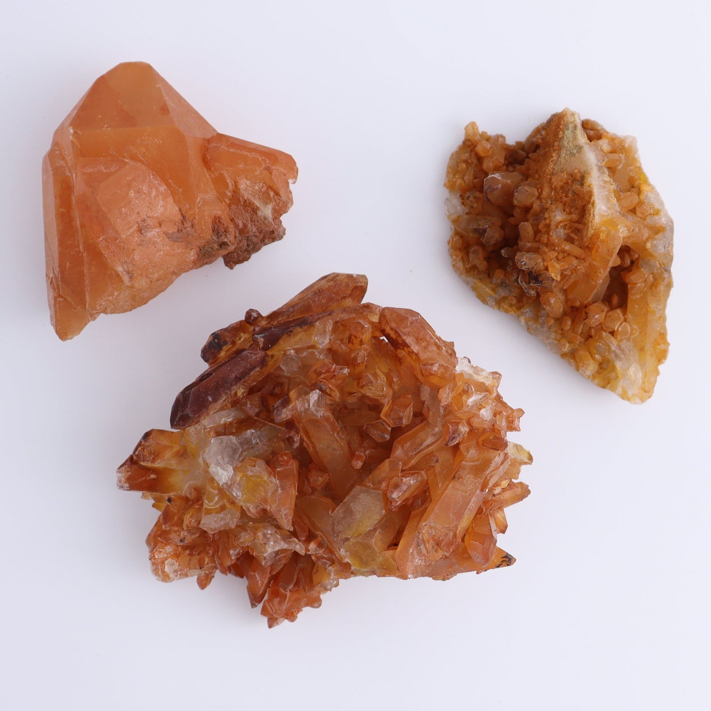 Tangerine Quartz Clusters Set of 12 - Expert Wholesale and Supplier of Wholesale Crystals & Bulk Gemstones, ["Clusters","Quartz","Tangerine Quartz"]