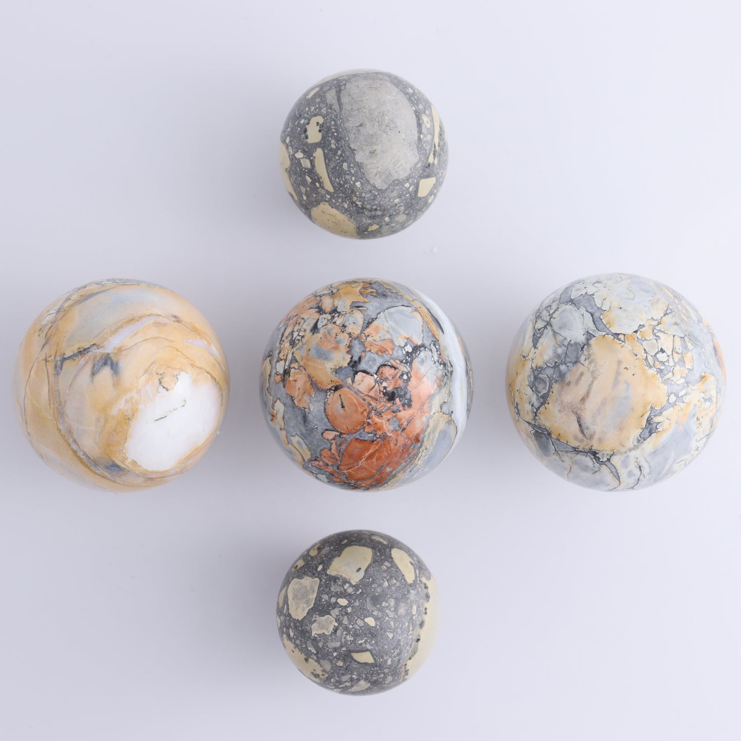 Maligano Jasper Spheres Set of 9 - Expert Wholesale and Supplier of Wholesale Crystals & Bulk Gemstones, ["Indonesia","Maligno Jasper","Spheres"]