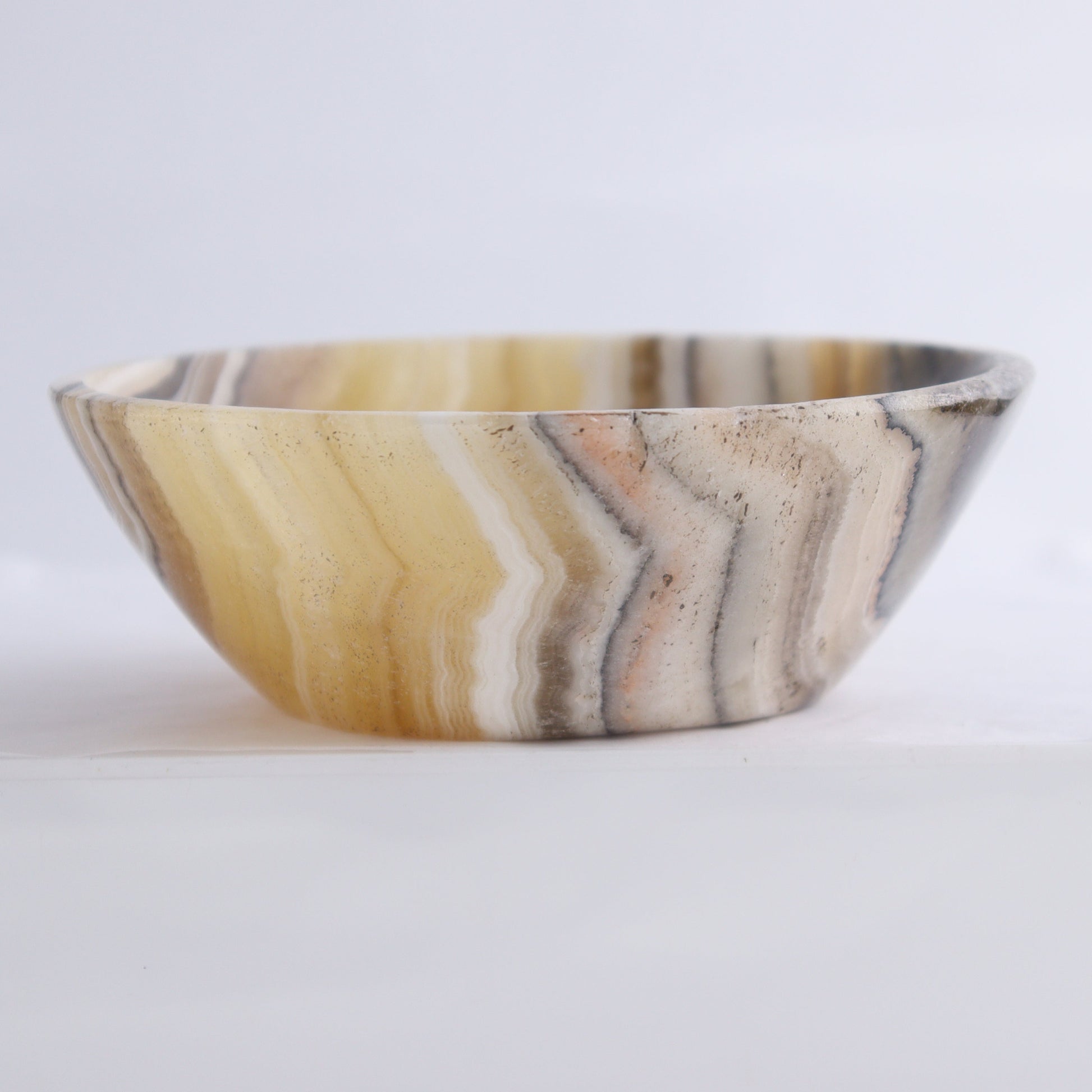 Zebra Onyx Bowls Set of 5 - Expert Wholesale and Supplier of Wholesale Crystals & Bulk Gemstones, ["Bowls","Decorative Dish","Mexico","onyx","Round Dish"]