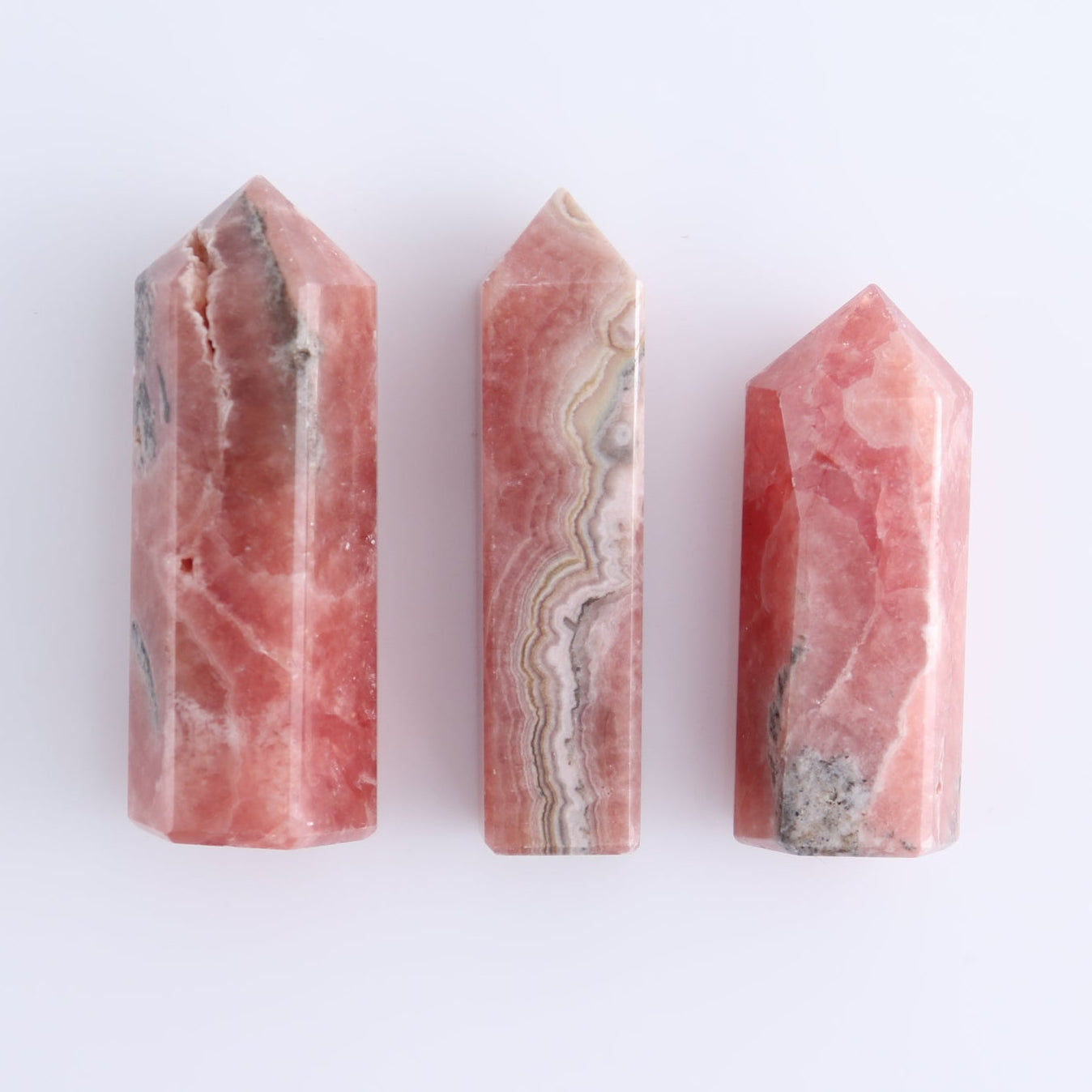 Rhodochrosite Towers Set of 9