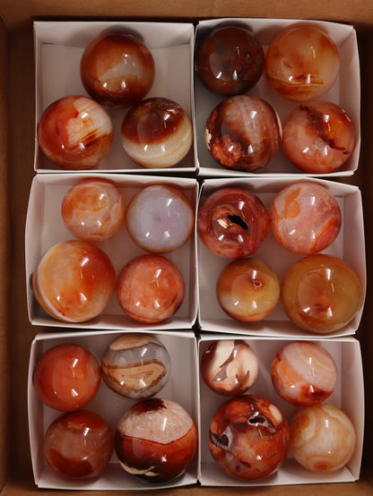 Carnelian Spheres Set of 23