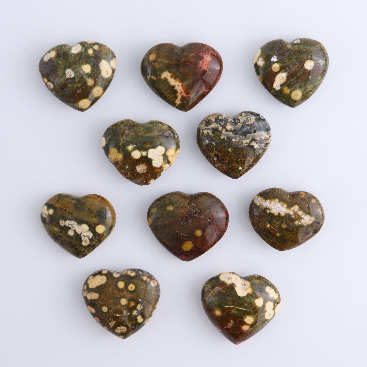 Ocean Jasper Hearts Set of 10