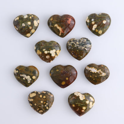 Ocean Jasper Hearts Set of 10