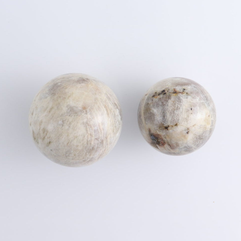 Sunstone-Moonstone Spheres Set of 3