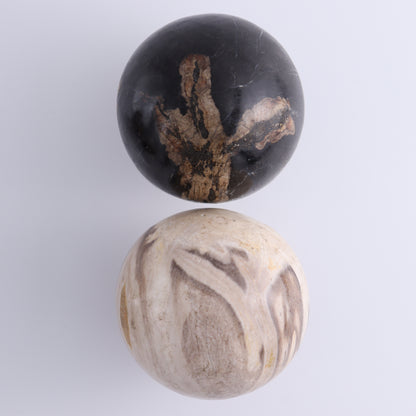 Petrified Wood Spheres Set of 4 - Expert Wholesale and Supplier of Wholesale Crystals & Bulk Gemstones, ["Indonesia","Petrified Wood","Spheres"]