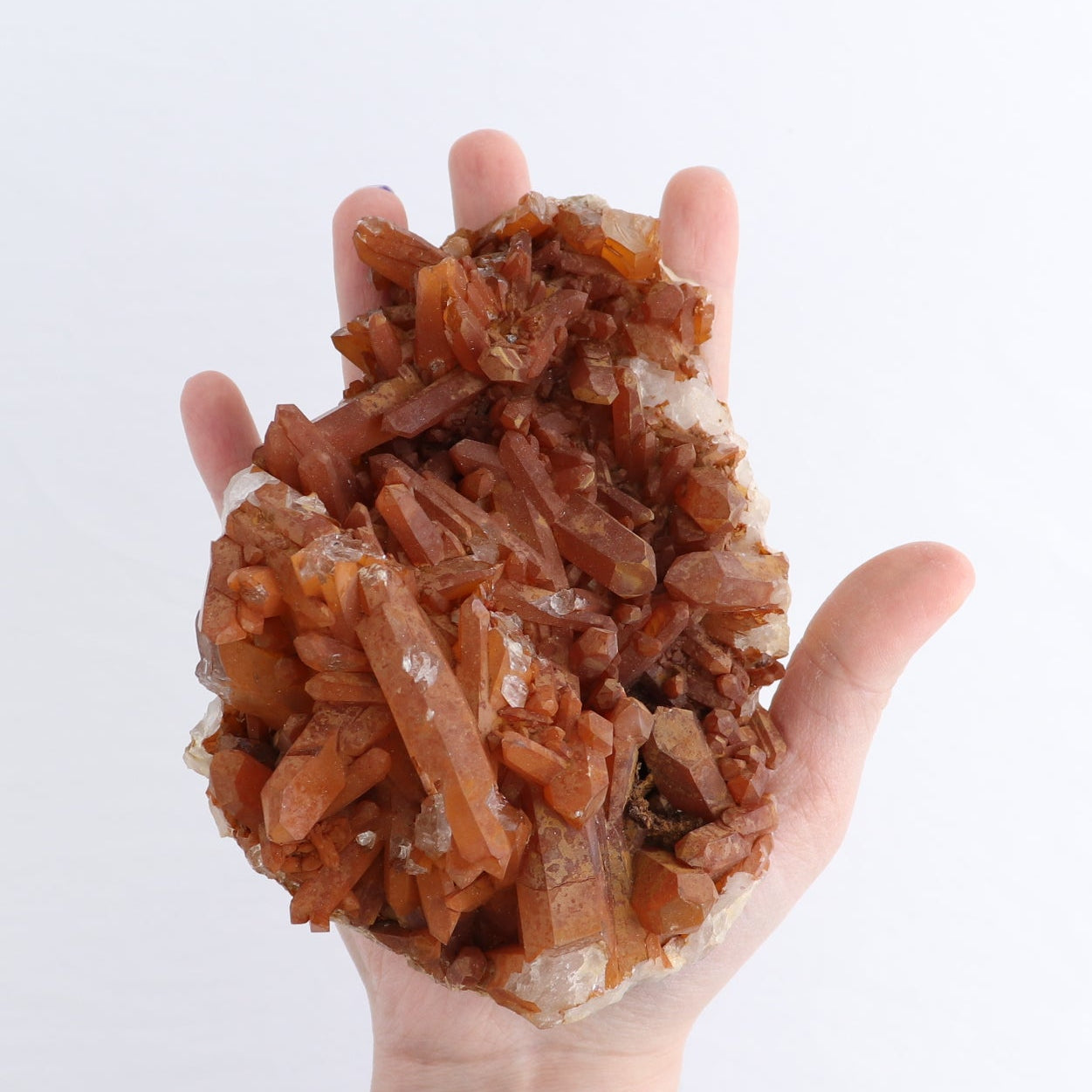 Tangerine Quartz Clusters Set of 4